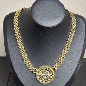 Elegant Silver Jaguar Gold Double Chain Necklace